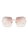 Tom Ford 60mm Gradient Square Sunglasses In Rose Gold/ Brown Rose Blinders