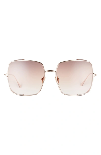 Tom Ford 60mm Gradient Square Sunglasses In Rose Gold/ Brown Rose Blinders