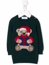 Siola Xmas Bear-intarsia Jumper In Green
