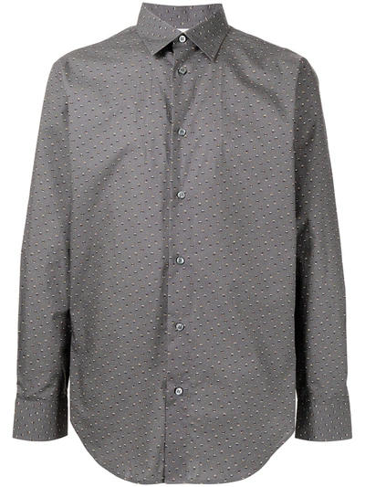 Brioni All-over Print Shirt In Grey