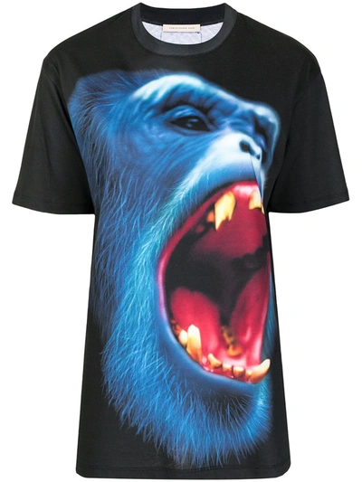 Christopher Kane Monkey Print Oversized T-shirt In Black