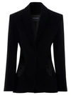 MUGLER TAILORED BUTTONED CUFF BLAZER BLACK