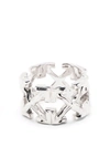 OFF-WHITE MELTED ARROW RING SILVER
