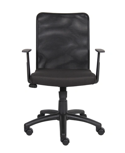 Boss Office Products Budget Mesh Task Chair W/ T-arms In Black