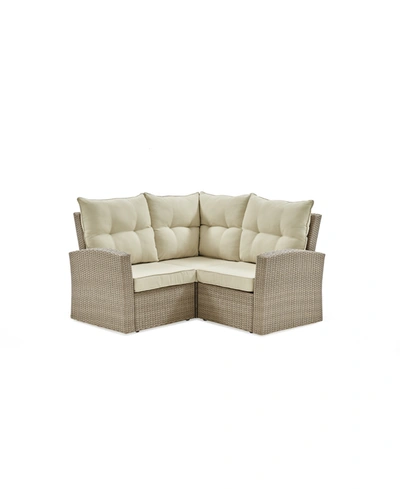 Alaterre Furniture Canaan All-weather Wicker Corner Sectional Sofa With Cushions