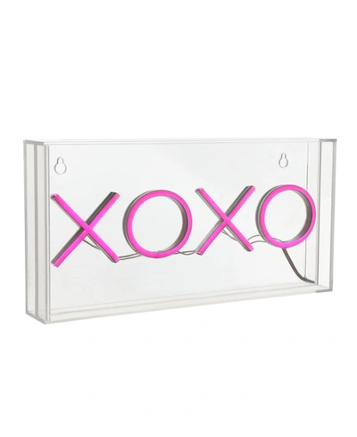 Jonathan Y Contemporary Glam Acrylic Box Usb Operated Led Neon Light In Pink