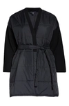 EILEEN FISHER RECYCLED NYLON & BOILED WOOL COAT