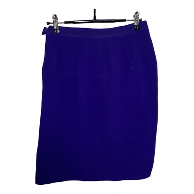 Pre-owned Karl Lagerfeld Silk Mini Skirt In Blue