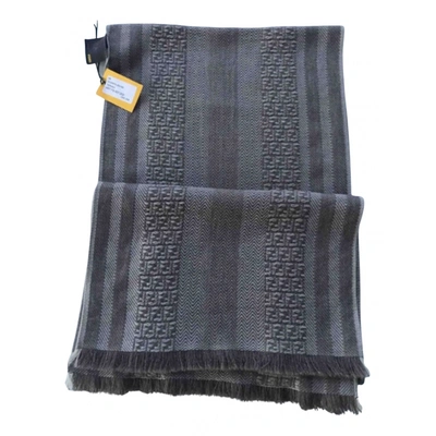 Pre-owned Fendi Wool Scarf In Grey