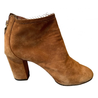 Pre-owned Aquazzura Ankle Boots In Brown
