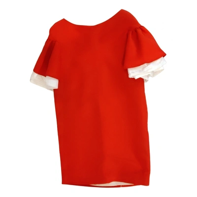 Pre-owned Albino Silk Mini Dress In Red