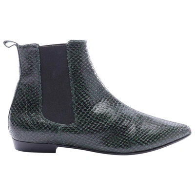 Pre-owned Isabel Marant Leather Ankle Boots In Green
