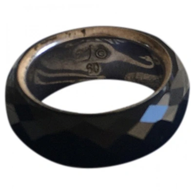 Pre-owned Swarovski Crystal Ring In Black