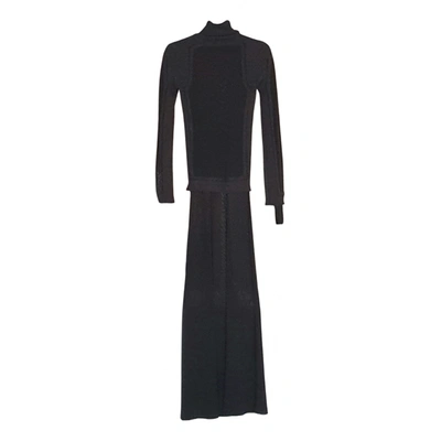 Pre-owned Jean Paul Gaultier Wool Maxi Dress In Black