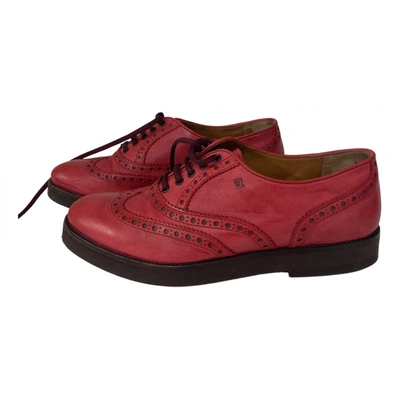 Pre-owned Fratelli Rossetti Leather Lace Ups In Red