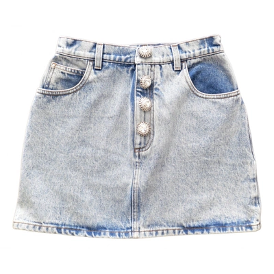 Pre-owned Alessandra Rich Mini Skirt In Blue