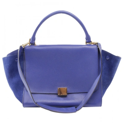 Pre-owned Celine Leather Handbag In Blue