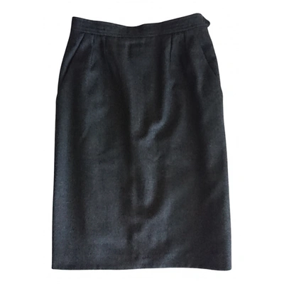 Pre-owned Saint Laurent Wool Skirt In Grey