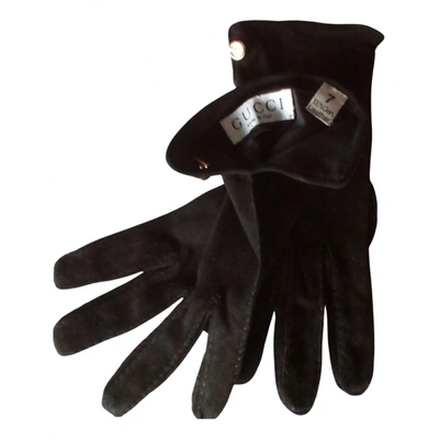 Pre-owned Gucci Gloves In Black