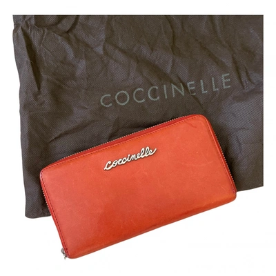 Pre-owned Coccinelle Leather Wallet In Orange