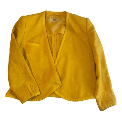 Pre-owned Valentino Linen Jacket In Yellow