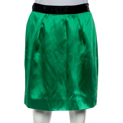 Pre-owned Dandg Green Satin Mini Skirt M