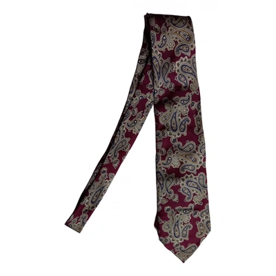 Pre-owned Guy Laroche Silk Tie In Burgundy