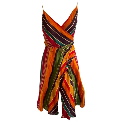 Pre-owned Ralph Lauren Linen Mid-length Dress In Multicolour