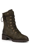 Vintage Foundry Milan Faux Fur Lined Leather Lace-up Boot In Army Green