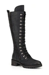 Vintage Foundry Henrietta Tall Leather Lace-up Boot In Navy