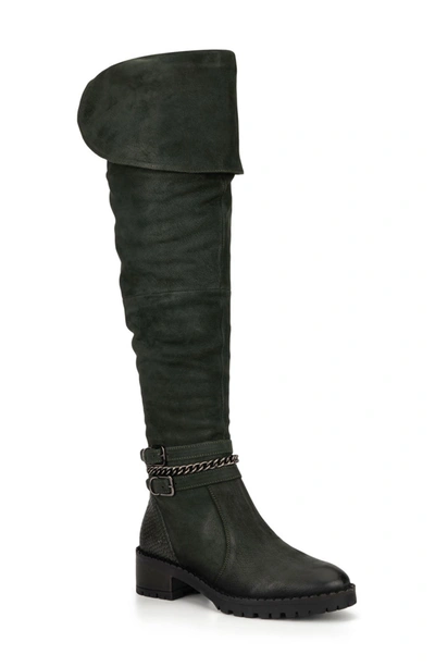 Vintage Foundry Alice Snake Embossed Over-the-knee Boot In Green