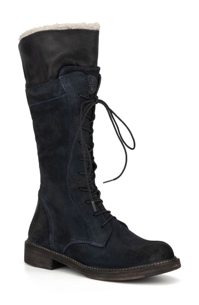 Vintage Foundry Kelly Faux Fur Lined Tall Boot In Navy