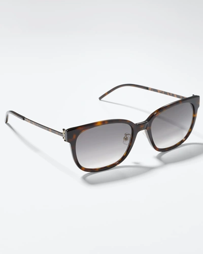 Saint Laurent Ysl Acetate Cat-eye Sunglasses In 004 Dark Havana