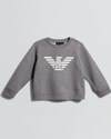 EMPORIO ARMANI BOY'S EAGLE LOGO CREWNECK SWEATER,PROD168100156