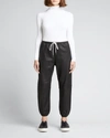 Sprwmn Leather Drawstring Joggers Black Xs In Black