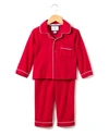 Petite Plume Classic Flannel Pajama Set In Red