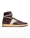Rhude Rhecess High Top Sneakers In Maroon