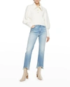 Jonathan Simkhai Standard River Organic Cotton Blend High Waist Straight Leg Jeans In Palisades Vintage