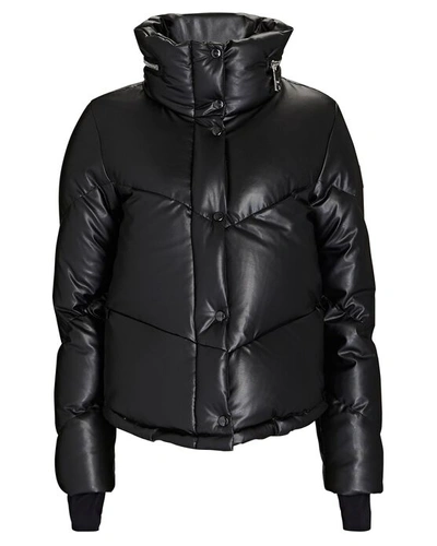 Sam Athlete Vegan Leather Puffer Jacket In Black ModeSens