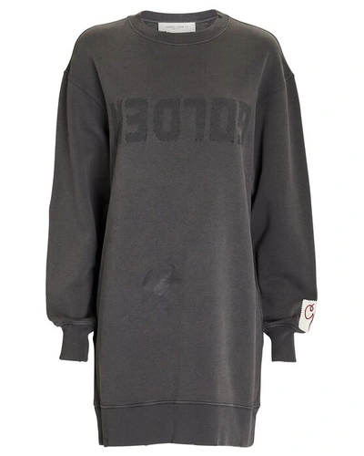 Golden Goose Logo Crew-neck Jumper Dress In Grey
