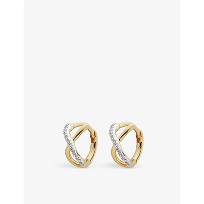 Monica Vinader Riva 18ct Recycled Yellow Gold-plated Vermeil Sterling-silver And 0.03ct Diamond Stud Earrings