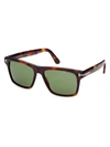 Tom Ford Buckley-02 56mm Square Sunglasses In Shiny Black