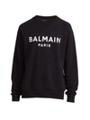 Balmain Men's Graphic Logo Sweatshirt In Black White