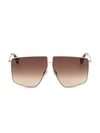 Max Mara Lee Mirrored Square Metal Sunglasses In Gold