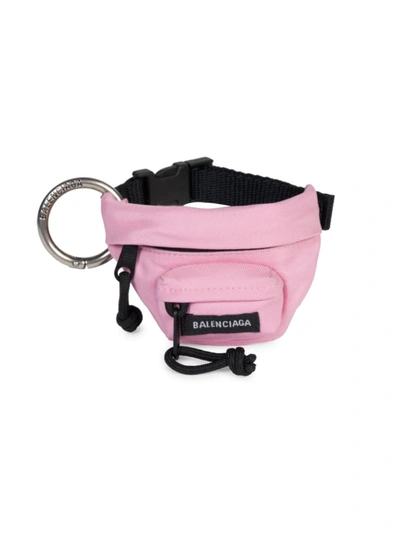 Balenciaga Micro Belt Keychain Wristlet In Candy Pink