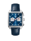 TAG HEUER MEN'S MONACO STAINLESS STEEL & BLUE DIAL CHRONOGRAPH 39MM ALLIGATOR-STRAP WATCH,400015461865