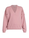 MONCLER WOMEN'S CASHMERE & WOOL V-NECK SWEATER,400015397084