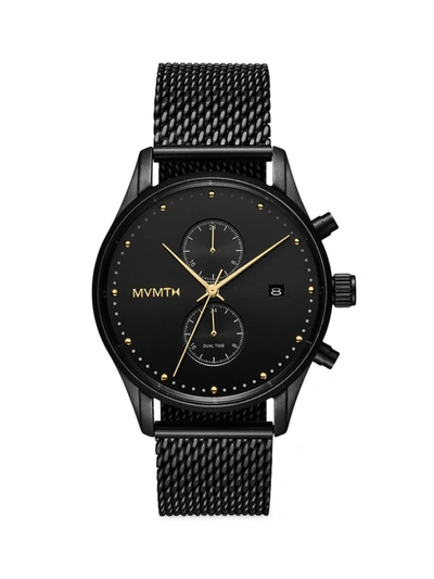 Mvmt Men's Voyager Black Stainless Steel Mesh Bracelet Watch, 42mm