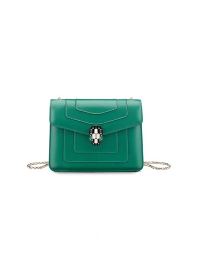 Bvlgari Women's Small Serpenti Leather Crossbody Bag In Emerald Green
