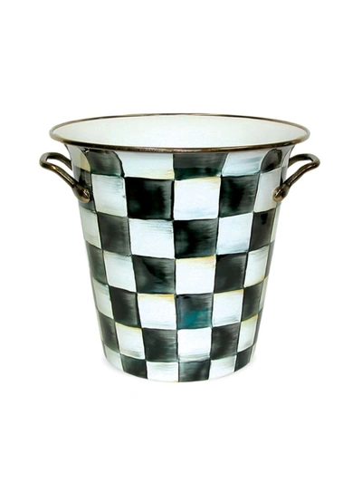 Mackenzie-childs Courtly Check Enamel Wine Cooler In Black/white